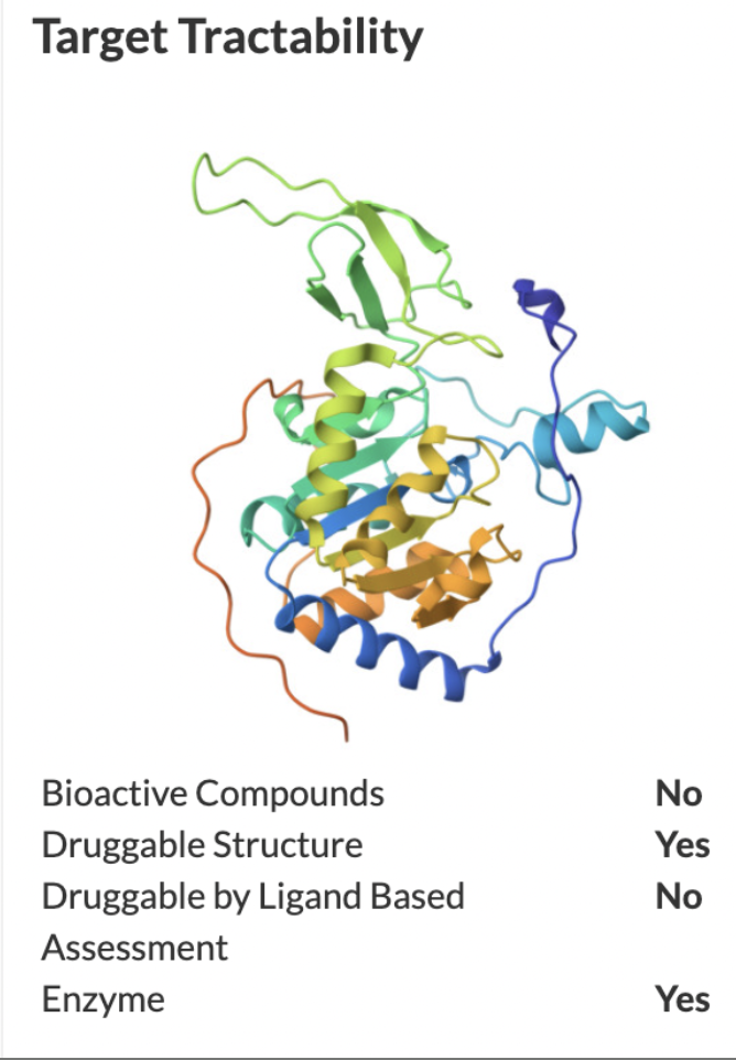 Protein structure target tractability display